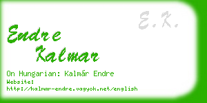 endre kalmar business card