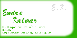 endre kalmar business card